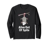 Vivant par Dépit Drôle Opossum Humour Sarcastique Manche Longue
