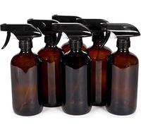 Vivaplex, 6 Grands flacons pulvérisateurs vides en Verre ambré de 473 ML avec pulvérisateurs Noirs