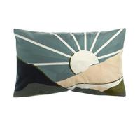 Vivaraise Coussin brodé Elie Vert de Gris 40 x 65 cm