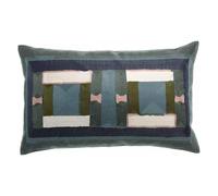 Vivaraise Coussin brodé Taho Vert de Gris 40 x 65 cm