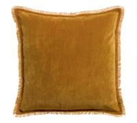 Vivaraise - Coussin Fara avec garnissage Moelleux - Taie d'oreiller Lavable - Housse Amovible 100% Velours de Coton - Finition à Franges