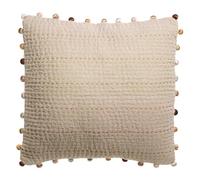 Vivaraise - Coussin Gastounet avec garnissage Moelleux - Taie d'oreiller Lavable - Housse Amovible - 100% Coton - Décoration à Pompons satinés