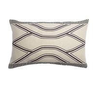 Vivaraise - Coussin Zeff Kenza avec garnissage - 40x65 cm - Housse Amovible Lavable en Lin et Coton - Motif coloré brodé