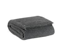 Vivaraise Couverture Danilo tricotée en matériaux recyclés gris carbone - 130 x 160 cm