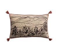 Vivaraise DUSKO Housse de coussin brodée sienne