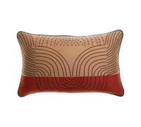 Vivaraise Etna Coussin brodé sienne - 30 x 50 cm