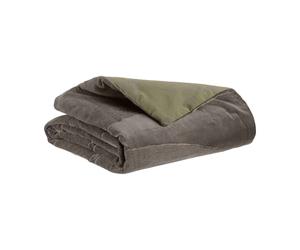 Vivaraise Fara Couette en velours côtelé coloris thym - 85 x 200 cm