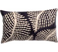 Vivaraise Flora Coussin brodé bleu marine - 40 x 65 cm