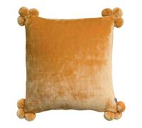 Vivaraise Housse de coussin TENDER POMPONS Jaune 45x45 cm