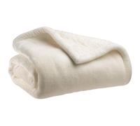 VIVARAISE-Plaid coloris neige en polyester Michka - 130 x 160 cm