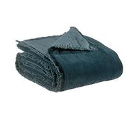 Vivaraise - Plaid Fara - 135x200 cm - Couverture d'appoint Chaude, jeté de canapé Doux - 100% Velours de Coton - Couvre-lit cocooning - Finition à Franges