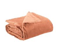 Vivaraise - Plaid Fara - 150x200 cm - Couverture d'appoint Chaude, jeté de canapé Doux - 100% Velours de Coton - Couvre-lit cocooning - Finition à Franges