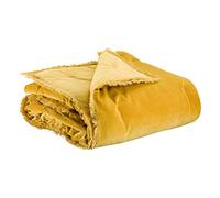 Vivaraise - Plaid Fara - 150x200 cm - Couverture d'appoint Chaude, jeté de canapé Doux - 100% Velours de Coton - Couvre-lit cocooning - Finition à Franges