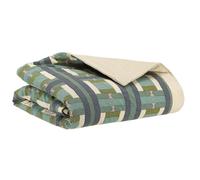 VIVARAISE Plaid imprimé Taho vert de gris - 135 x 200 cm