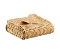 Vivaraise Plaid Maïa 140x200 cm 100% coton stonewashed tissage nid d'abeille doux