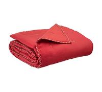 Vivaraise - Plaid Nala - 140x200 cm - Couverture d'appoint Chaude, jeté de canapé Doux - Tissu en Lin et Coton - Finition Volant Plat brodé