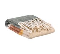 Vivaraise Plaid rayé recyclé Isabel Rouille 130 x 160 cm