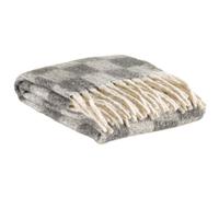 VIVARAISE Plaid recyclé Isabel damier ardoise - 130 x 160 cm