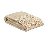 Vivaraise Plaid Isabel uni en coton recyclé Naturel 130 x 160 cm