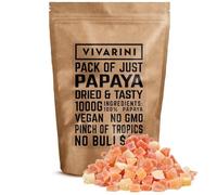 Vivarini Papaye confite 1kg | Saveur douce et exotique | En-cas sain | Complément au thé, au yerba mate, aux plats et aux desserts | Source précieuse de nutriments | Cubes de papaye confite | 1000g