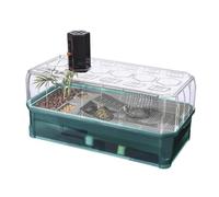 Vivarium Tortue | Aquarium pour Reptiles et Amphibiens | Kit Terrarium Tortue Terrestre Complet Acrylique | Recirculation d'Eau Filtrée | Panier de Protection Reptiles | Cage pour Tortue de Terre(Gree