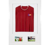 Vivarti Cadre de présentation 3D pour maillot de football, maillot de rugby, maillot de groupe - Format A1 59,4 x 84 cm - Cadre blanc brillant, passe-partout blanc, dos carte blanche