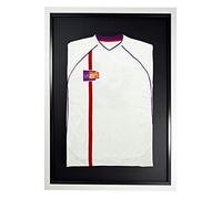 Vivarti DIY Adulte Standard Sports Shirt Display Frame 60 x 80cm - Cadre Blanc, Cadre intérieur Noir, Carte de Soutien Noir