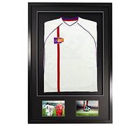 Vivrti DIY Adulte 3D Monté + Double Aperture Chemise de Sport Cadre d’Affichage 61 x 91.5cm - Cadre Noir, Monture Noire, Carte de Soutien Noir