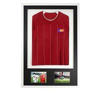 Vivrti DIY Adulte 3D Monté + Double Aperture Chemise Sport Cadre d’Affichage 61 x 91.5cm - Cadre Blanc, Monture Noire, Carte de Soutien Blanche