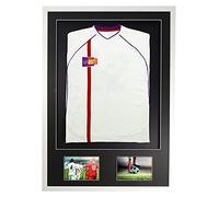 Vivrti DIY Adulte 3D Monté + Double Aperture Sports Shirt Display Frame 61 x 91.5cm - Cadre Blanc, Monture Noire, Carte de Soutien Noir