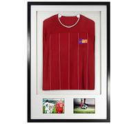 Vivartic DIY Adulte 3D Monté + Double Aperture Chemise Sport Cadre d’Affichage 61 x 91.5cm - Cadre Noir, Monture Blanche, Carte de Soutien Blanche