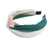 VIVAZYTGH Bandeau à cheveux tendance for femmes, large bandeau latéral, nœud croisé, turban classique à rayures, accessoires for cheveux for filles(Green white pink)