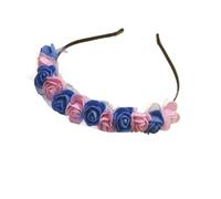 VIVAZYTGH Bandeau couronne de fleurs en mousse de gaze de neige Bandeau de princesse for enfants Bandeau for femmes Bandeau de mode de mariage(2)