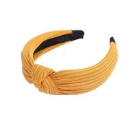 VIVAZYTGH Bandeau for femmes en daim noué de couleur unie for femmes, bandeau à nœud papillon fait à la main, accessoires for cheveux(Hairband-yellow)