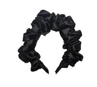 VIVAZYTGH Bandeau plissé rembourré de couleur unie for femmes, bandeau chouchou tendance, boucle de cheveux rétro, accessoires for cheveux féminins(Black)