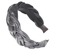 VIVAZYTGH Bandeau tressé en tissu velours for femmes, accessoires for cheveux, bandeau large torsadé, bandeau large for filles(Gray)