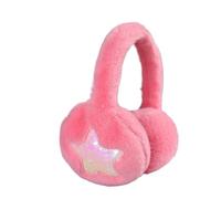 VIVAZYTGH Cache-Oreilles en Peluche, Paillettes Brillantes, étoile, Oreillettes Douces, Bandeau for Enfants, garçons et Filles, Unisexe, Vintage, Couvre-Oreilles, Hiver et Plein air(Red)