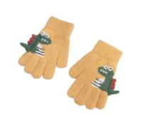 VIVAZYTGH Gants tricotés épais for Enfants de 4 à 8 Ans, Gants d'hiver Chauds en Peluche de Dinosaure de Dessin animé for Enfants de 4 à 8 Ans(4-8yearsoldhuangse)
