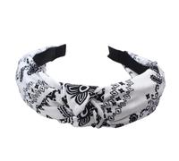 VIVAZYTGH Petit bandeau en tissu floral, nœud papillon rétro fait à la main, bandeau à large bord for femmes, accessoires de cheveux à la mode(White)