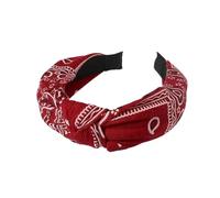 VIVAZYTGH Serre-tête à imprimé floral coréen, large bandeau latéral à nœud croisé for femmes, bandeau en tissu for filles, accessoires for cheveux(Red)
