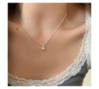 VIVAZYTGH Silver Bracelet Necklace Heart Lock Love Geometric For Woman Girl Fashion Jewelry Gift(AL123004-Necklace)