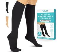 Vive Bas de compression pour femmes et hommes | 15-20 mmHg Soutien de compression médicale pour varices - Tuyau de style TED ultra transparent - Hauteur genou pour gonflement, douleur, maternité,
