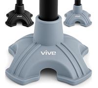 Vive Cane Tip - (19 mm) Quad Rubber Replacement Foot Pad for Walking Cannes - Stable Quatre Points, Autoportant Quadruple Trépied Stand pour Canne - Fixation universelle à 4 pieds pour canne de marche