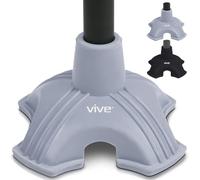 Vive Cane Tip - (19 mm) Quad Rubber Replacement Foot Pad for Walking Cannes - Stable Quatre Points, Autoportant Quadruple Trépied Stand pour Canne - Fixation universelle à 4 pieds pour canne de marche