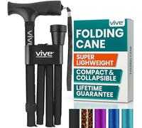 Vive Canne Pliable - Canne de Marche légère et Pliable pour Homme et Femme - Réglable et Durable pour Voyage Portable - Aide à l'équilibre de la mobilité - Poignées ergonomiques et Confortables