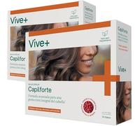 Vive+ Capilforte Lot de 2 paquets de 14 flacons | Complément anti-chute capillaire avec annurca, ashwagandha, curcuma, acides aminés, vitamines et minéraux | Renforce les cheveux, les ongles et la