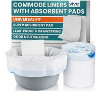 Vive Ensemble de 72 garnitures de chaise percées avec coussinets absorbants - Sac de rechange jetable - Compatible avec les bacs de chevet bariatriques standard pour adultes