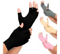 Vive Gants de compression pour la polyarthrite rhumatoïde - Gants de compression sans doigts pour les douleurs à la main et l'arthrose - Bandage noir pour soulager les symptômes articulaires