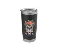 Vive Halloween, Souls Day Muertos, le Jour des morts, Sugar Bone Gobelet isotherme en acier inoxydable double paroi