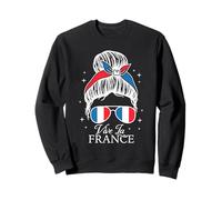Vive La France Bastille Day French Flag Messy Chignon Femme Sweatshirt